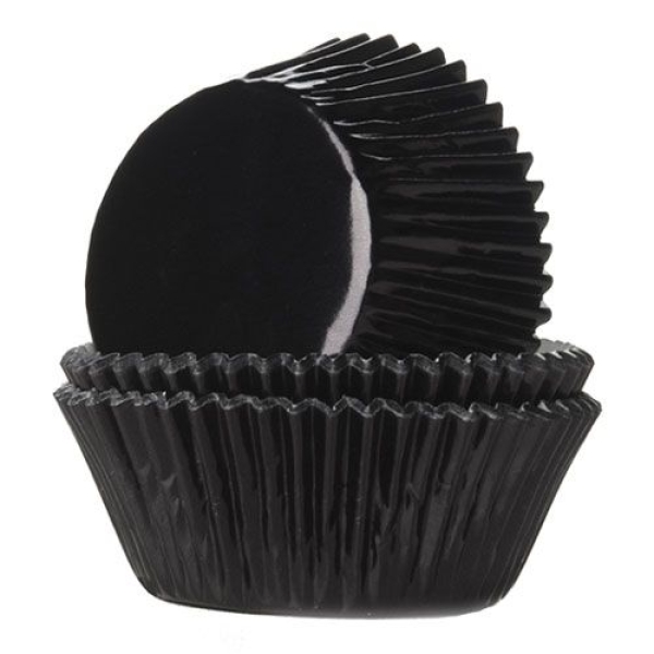 Cupcake Baking Cases - Metallic Black